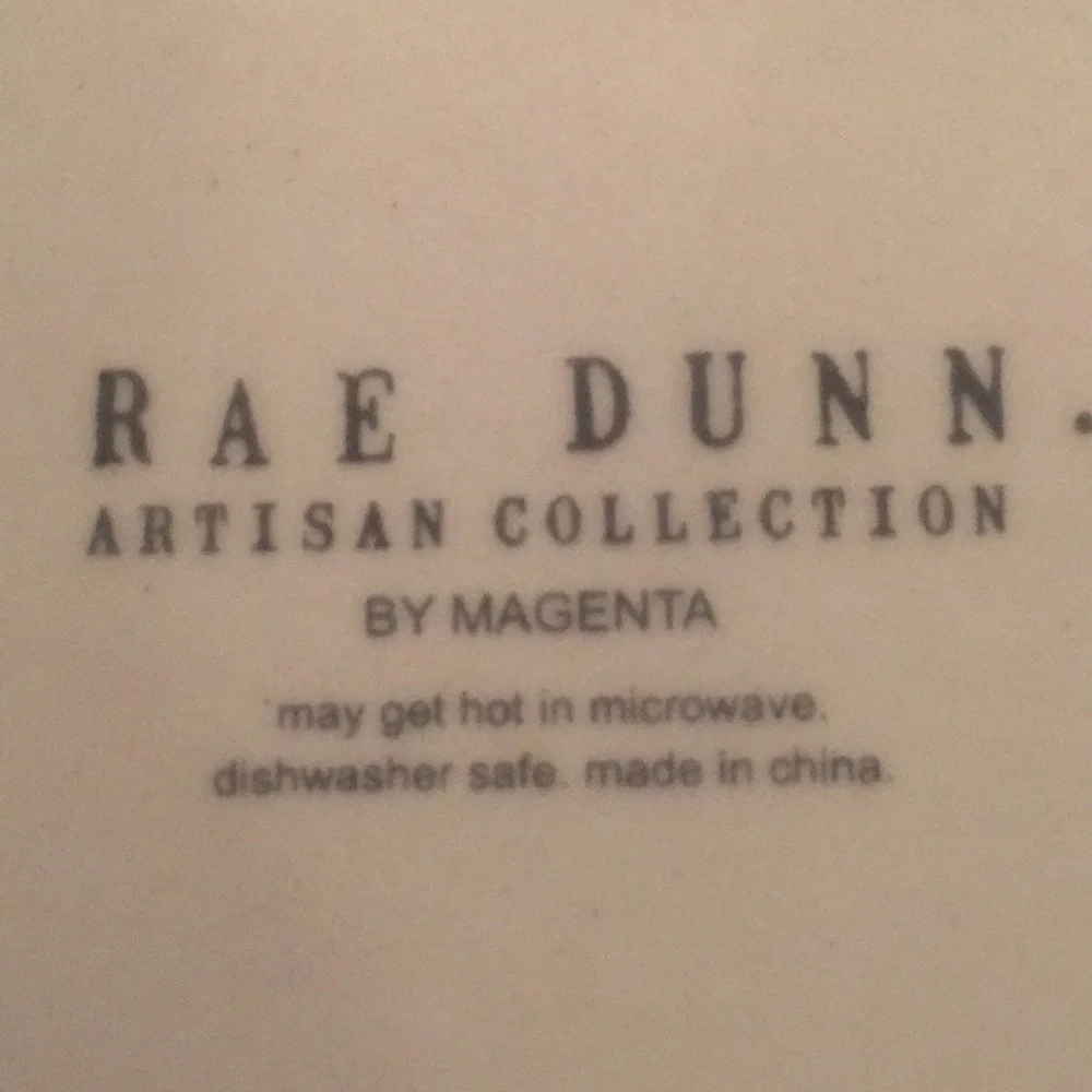 Rae Dunn 8” Plate w Owl in Earmuffs “Let it Snow”